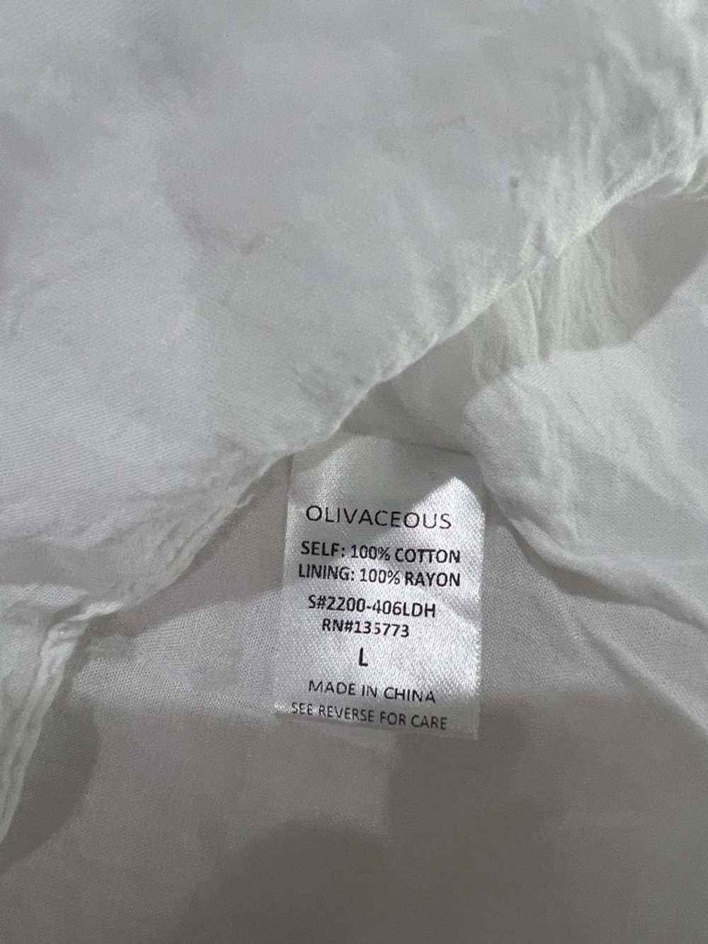 Olivaceous White Sundress 100 cotton - Picture 10 of 14
